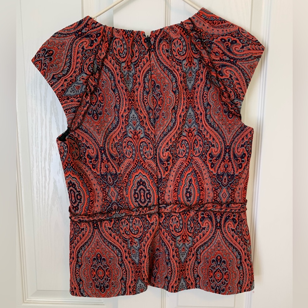 Biden peplum tapestry blouse